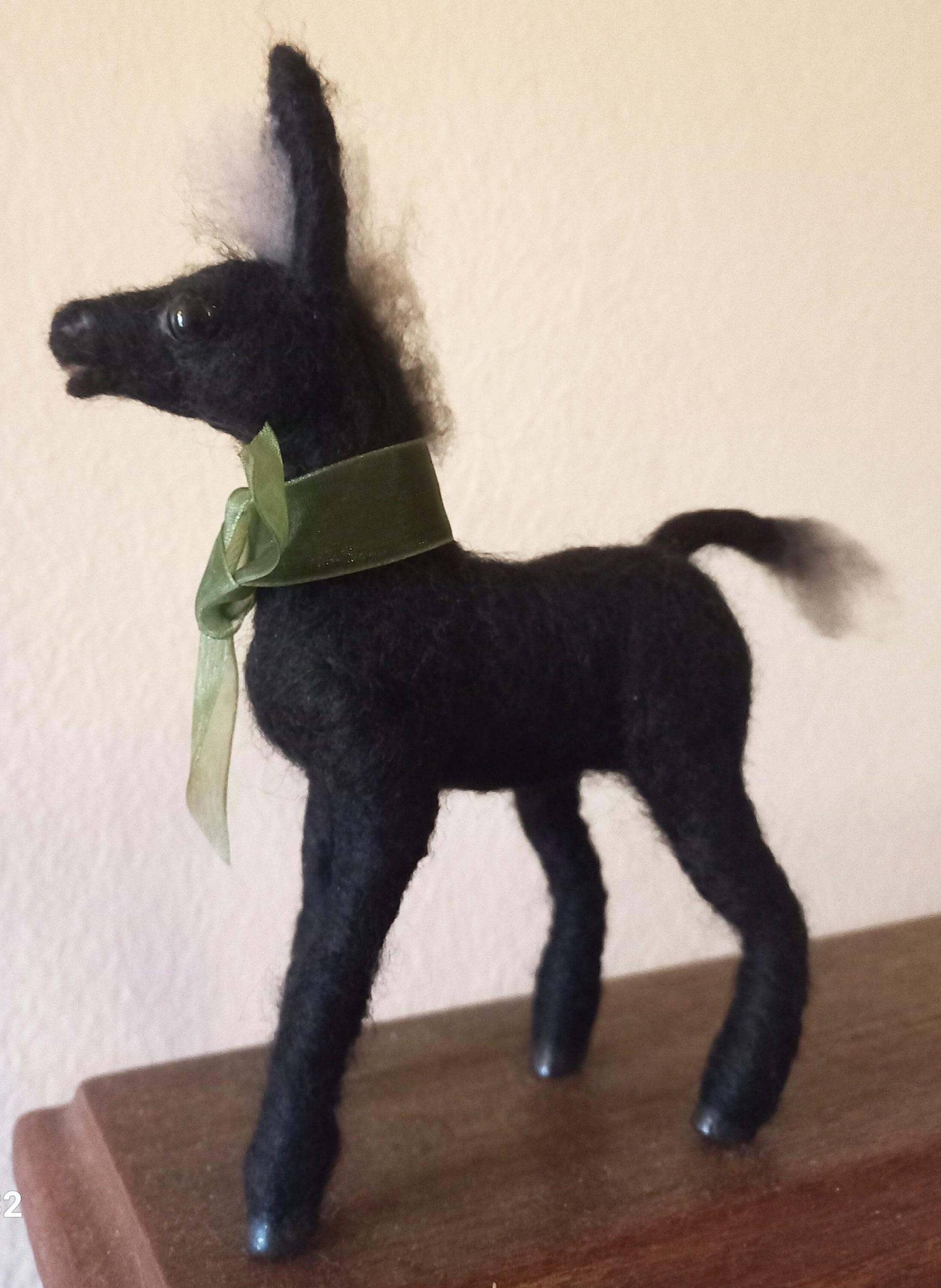 miniature needle felt donkey