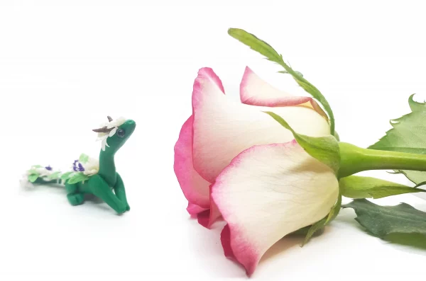 Whimsical miniature dragon clay
