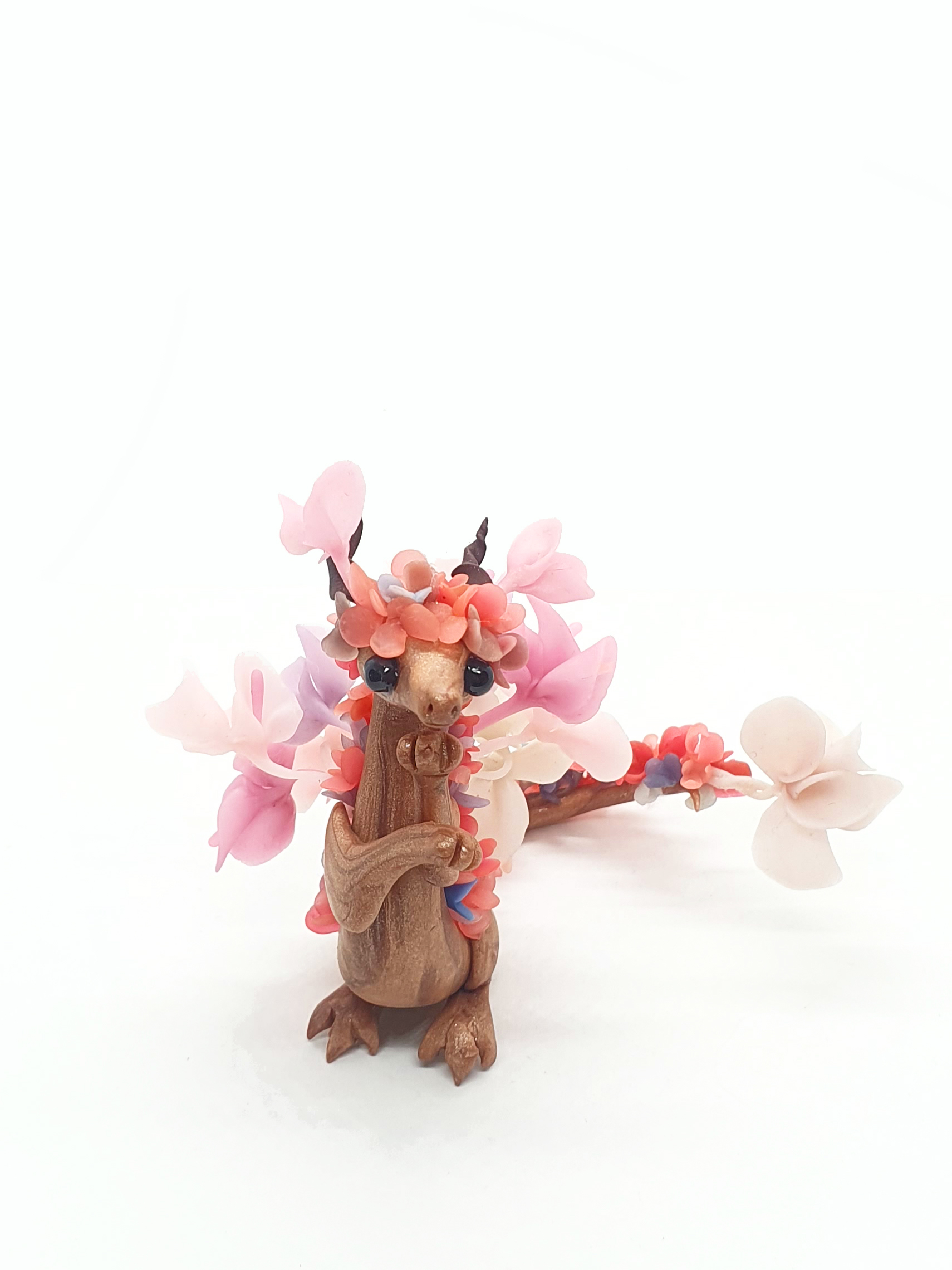 Blossom The Miniature Polymer Clay Dragon Sculpture - Image 5