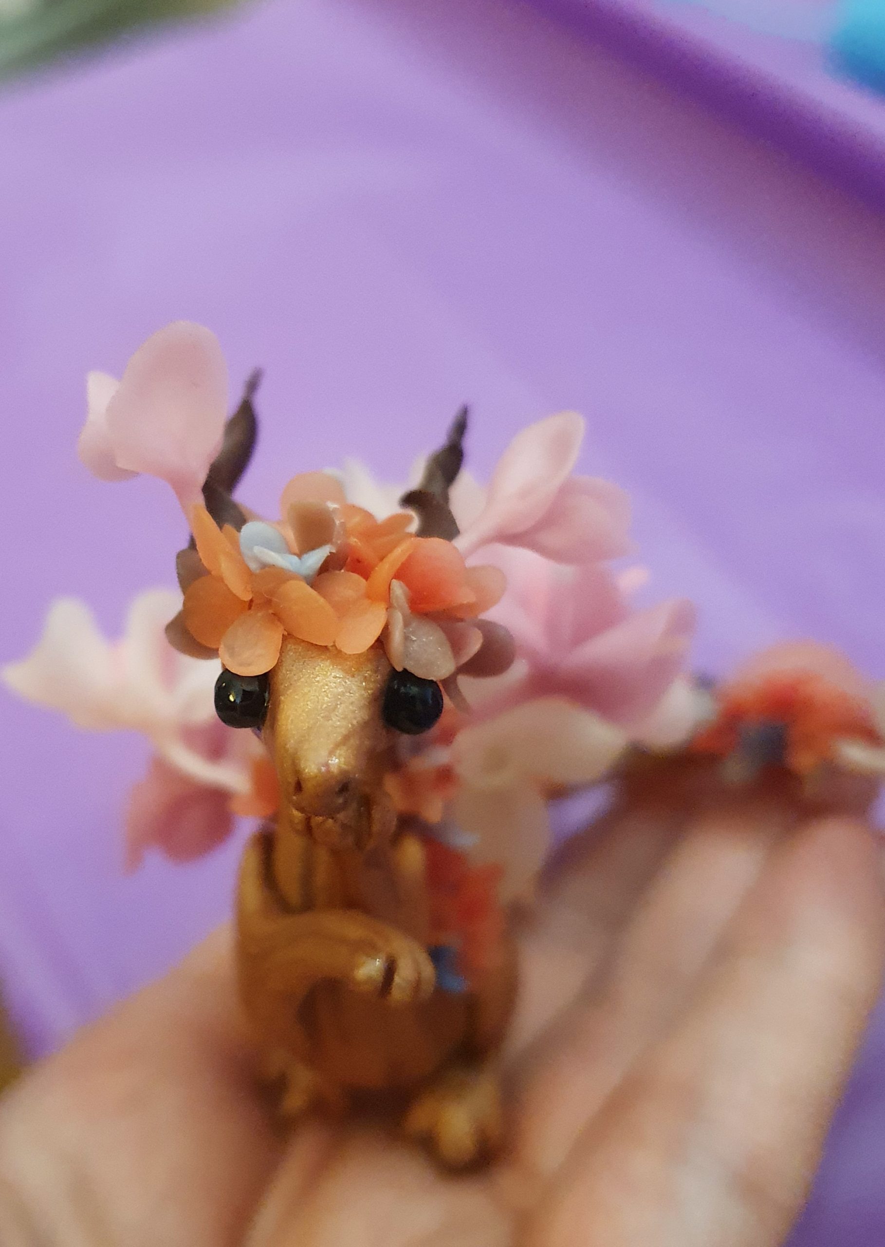 Blossom The Miniature Polymer Clay Dragon Sculpture - Image 9