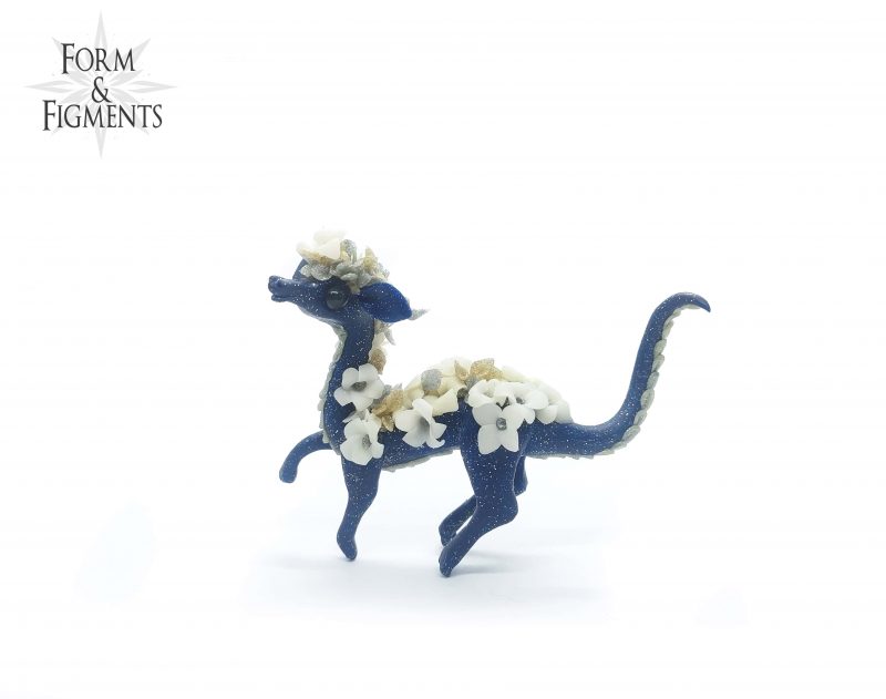 Midnight the Night Dragon Polymer Clay Miniature